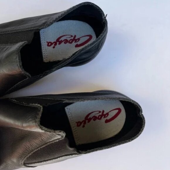 New Capezio Black Leather Jazz Dance Shoes Child Size 3W (fit Street size 1-2) - Picture 5 of 6